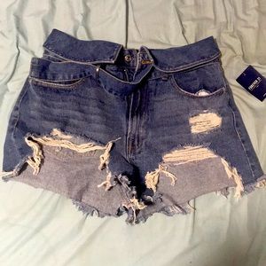 High waisted jean shorts